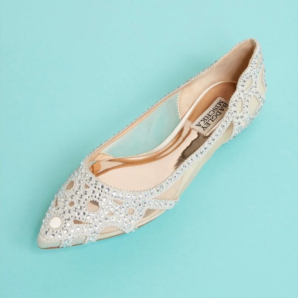 Badgley Mischka Gigi Rhinestone Pointy Flats